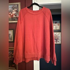 Aerie East West Crewneck Sweatshirt in Summer Burgundy Size Large